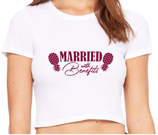 Married With Benefits - White Crop Top