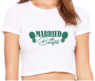 Married With Benefits - White Crop Top