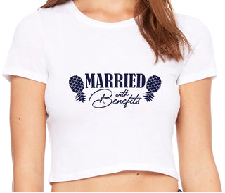 Married With Benefits - White Crop Top