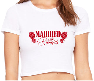 Married With Benefits - White Crop Top