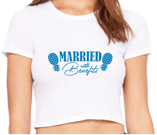 Married With Benefits - White Crop Top