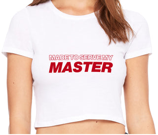 Made To Serve My Master - White Crop Top