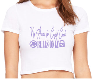 No Caged Cuck Cock - Bulls Only - White Crop Top