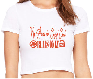 No Caged Cuck Cock - Bulls Only - White Crop Top