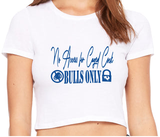 No Caged Cuck Cock - Bulls Only - White Crop Top