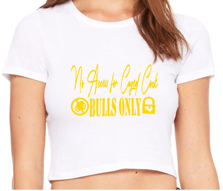 No Caged Cuck Cock - Bulls Only - White Crop Top