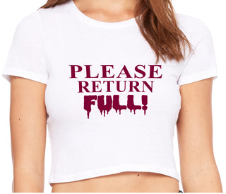 Please Return Full - White Crop Top