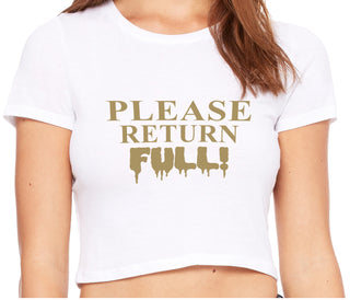 Please Return Full - White Crop Top
