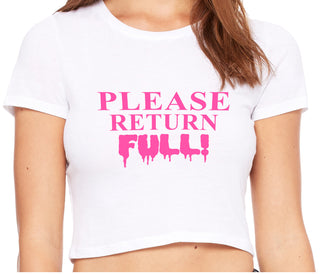 Please Return Full - White Crop Top