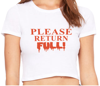 Please Return Full - White Crop Top
