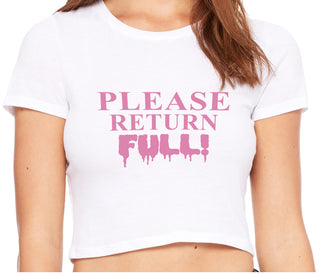 Please Return Full - White Crop Top