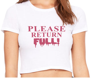 Please Return Full - White Crop Top