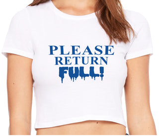 Please Return Full - White Crop Top