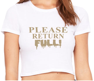 Please Return Full - White Crop Top