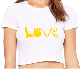 Police Love - White Crop Top