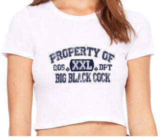 Property Of Big Black Cock - Queen Of Spades - White Crop Top