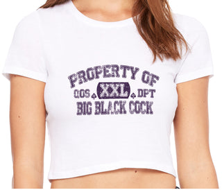 Property Of Big Black Cock - Queen Of Spades - White Crop Top