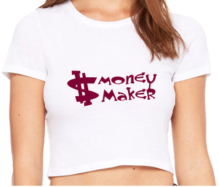 Money Maker - White Crop Top