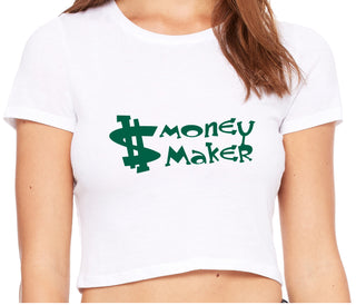 Money Maker - White Crop Top