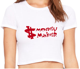 Money Maker - White Crop Top