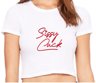 Sissy Cuck - White Crop Top