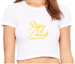 Sissy Cuck - White Crop Top