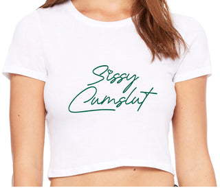 Sissy Cumslut - White Crop Top