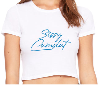 Sissy Cumslut - White Crop Top