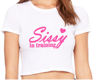 Sissy In Training - White Crop Top
