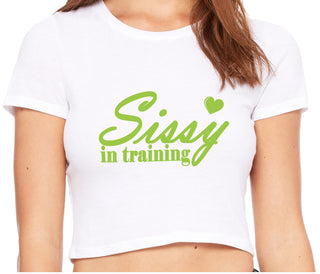 Sissy In Training - White Crop Top