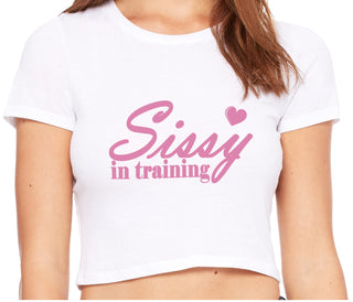Sissy In Training - White Crop Top