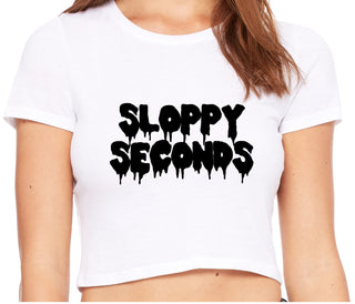 Sloppy Seconds - White Crop Top