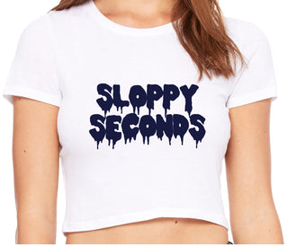 Sloppy Seconds - White Crop Top