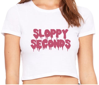 Sloppy Seconds - White Crop Top