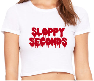 Sloppy Seconds - White Crop Top