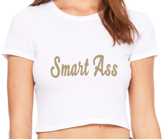 Smart Ass - White Crop Top