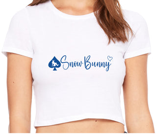 Snow Bunny - Queen of Spades - White Crop Top