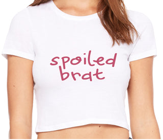 Spoiled Brat - White Crop Top