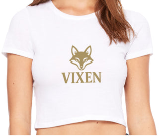 Vixen With Fox Logo - White Crop Top