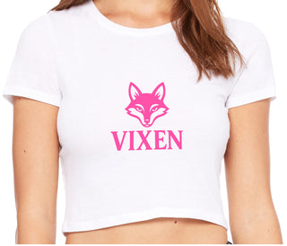 Vixen With Fox Logo - White Crop Top