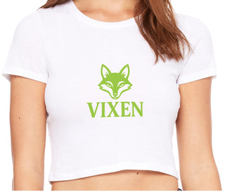 Vixen With Fox Logo - White Crop Top