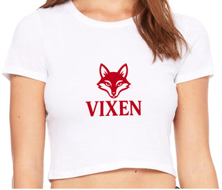 Vixen With Fox Logo - White Crop Top