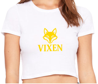 Vixen With Fox Logo - White Crop Top