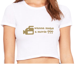 Wanna Make A Movie - White Crop Top