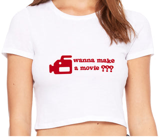 Wanna Make A Movie - White Crop Top