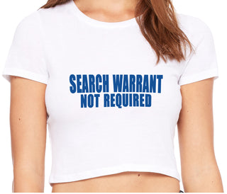 Search Warrant Not Required - White Crop Top