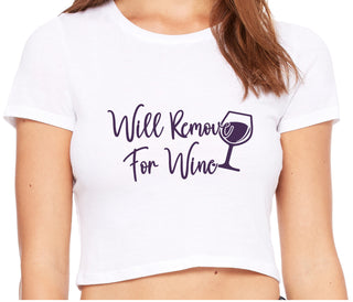 Will Remove For Wine - White Crop Top