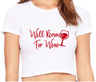 Will Remove For Wine - White Crop Top