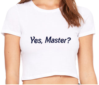 Yes Master ? - White Crop Top