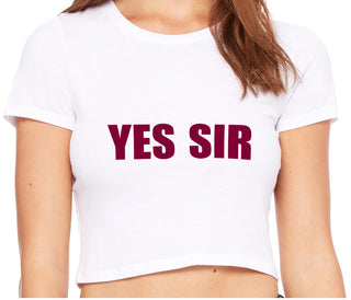 Yes Sir - White Crop Top